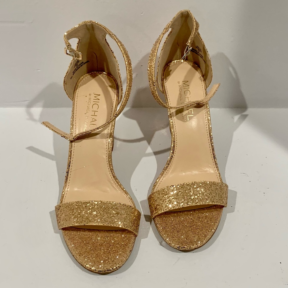 MICHAEL BY MICHAEL SHANNON WOMENS ANGELICA PLATFORM SANDAL - GOLD